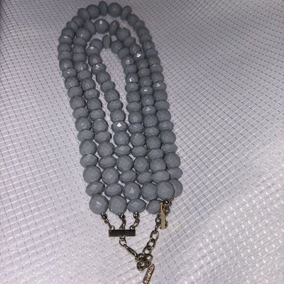 Sugarfix by Baublebar White Chunky Triple Strand Beaded Necklace - Picture 5 of 6